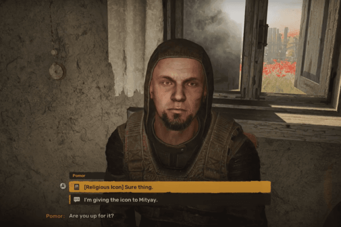 Sell Icon to Pomor or Return Icon to Mityay in Stalker 2 Poppy Field Mission