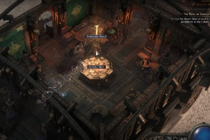 How to Find and Use the Horn of Vastiri to Clear the Sandstorm in Trail of Corruption Pt. 2 Quest in PoE2